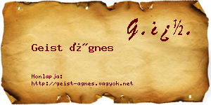 Geist Ágnes névjegykártya